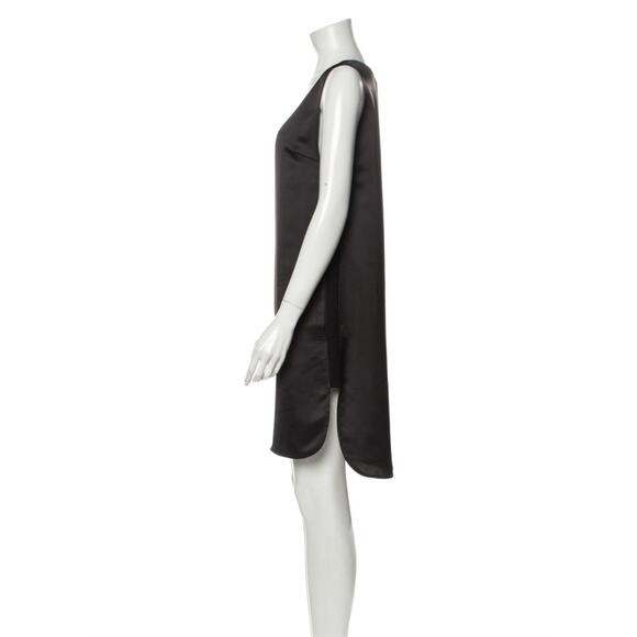 T Alexander Wang Satin Cocktail Dress Black Size 2 Minimalist Modern Artsy Chic - Picture 2 of 13